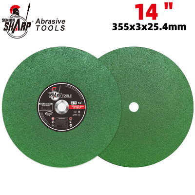 Abrasive 14 inch 350x2.8x25.4mm discos de corte para metal Green stainless steel grinding wheel Cutting Disc