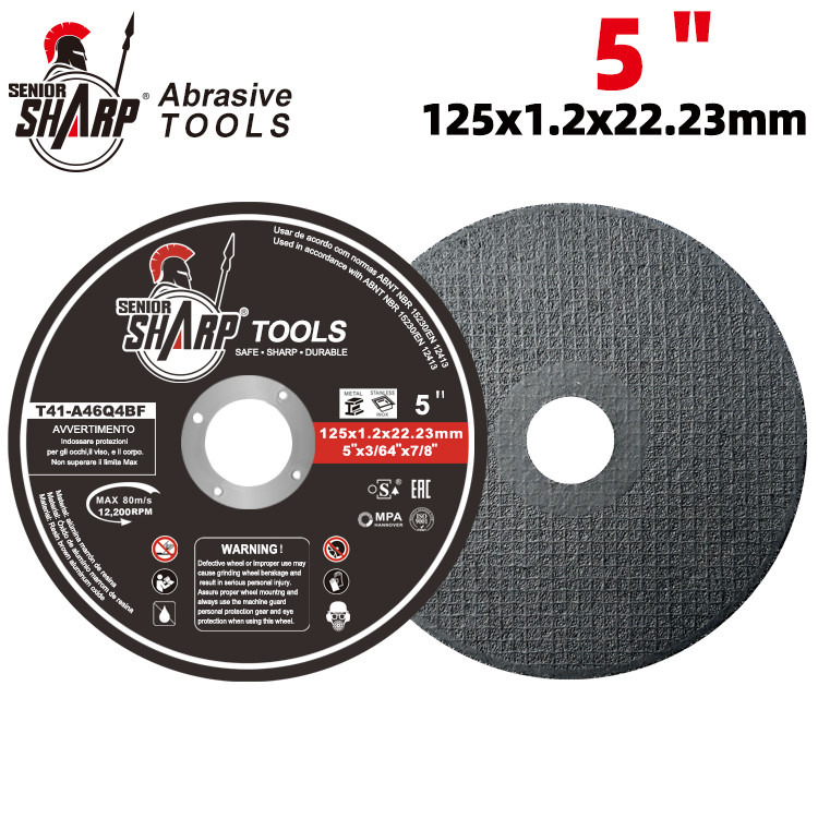 5inch 125x1.2x22.23mm High Performance Resin metal cutting disc from china factory